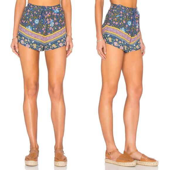 Spell Designs‎ Folk Town Shorts Navy Blue Floral Boho Size Medium NWT